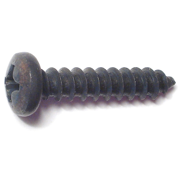 Midwest Fastener Sheet Metal Screw, #14 x 1-1/4 in, Black Steel Pan Head Phillips Drive, 6 PK 79428 - main
